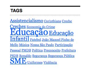 Recorte das TAGs do Blog de Alexandre Schneider