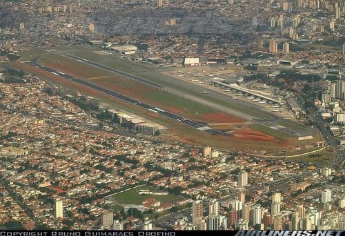 Imagem área do Aeroporto de Congonhas em São Paulo