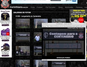Reprodução do site do Corinthians