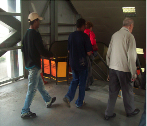 Escada rolante quebrada