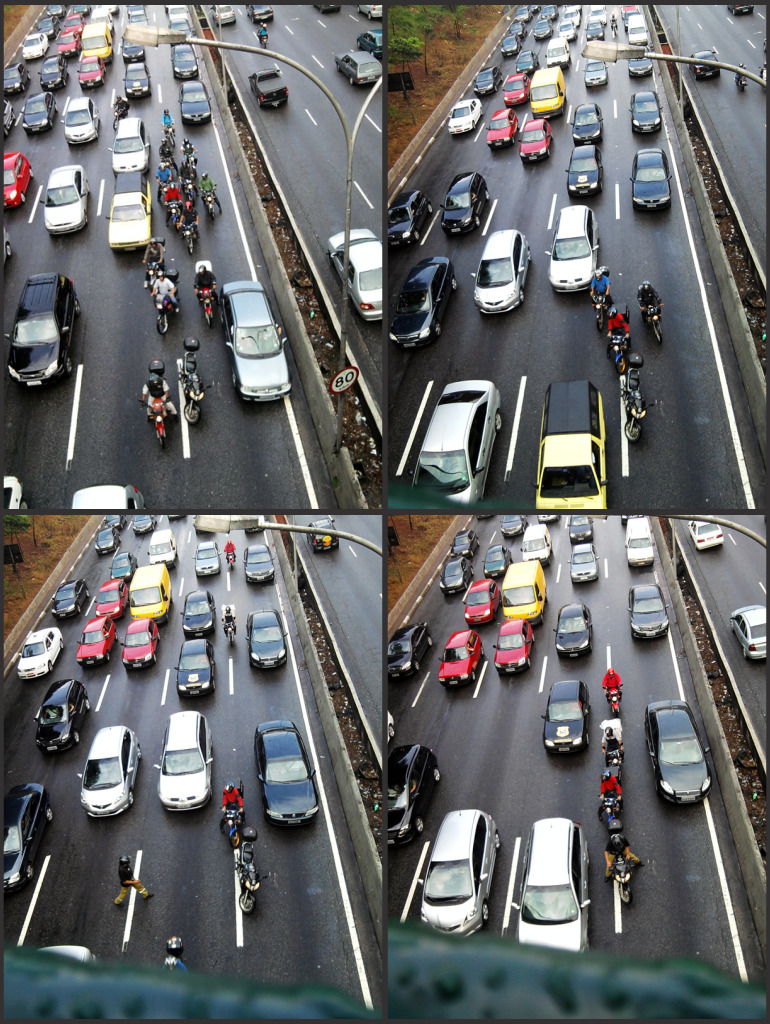 Colagem de fotos de moto