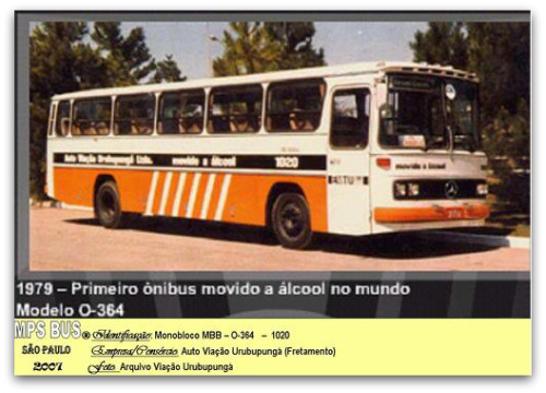 Ônibus a álcool testado no Brasil nos anos 70
