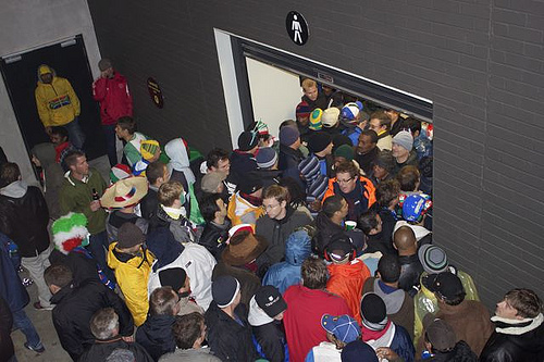 Congestionou o banheiro do estádio