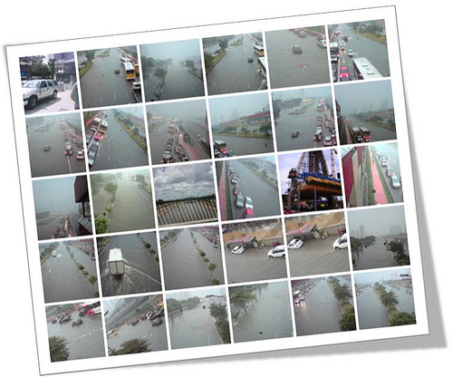 Montagem da enchente