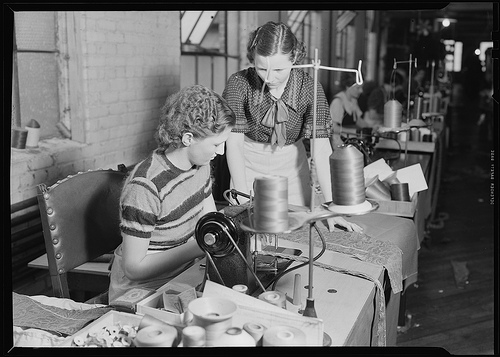 Sewing and cutting of cloth (all women), 1936