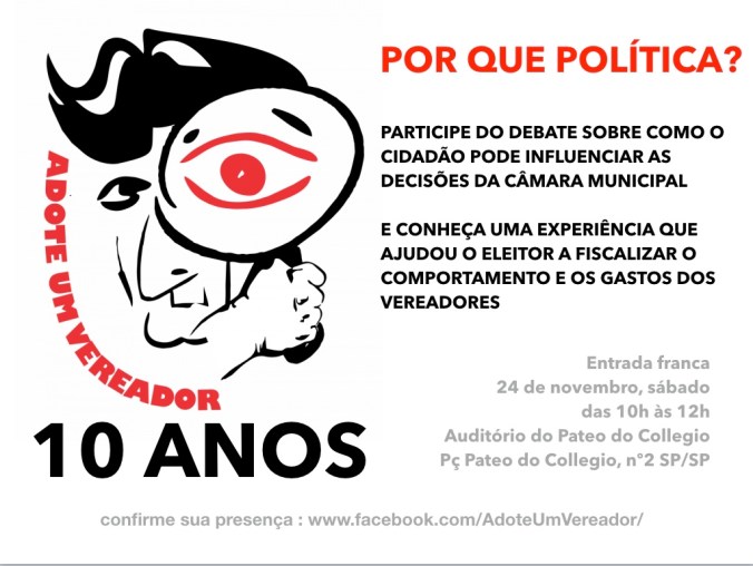 convite ADOTE UM VEREADOR